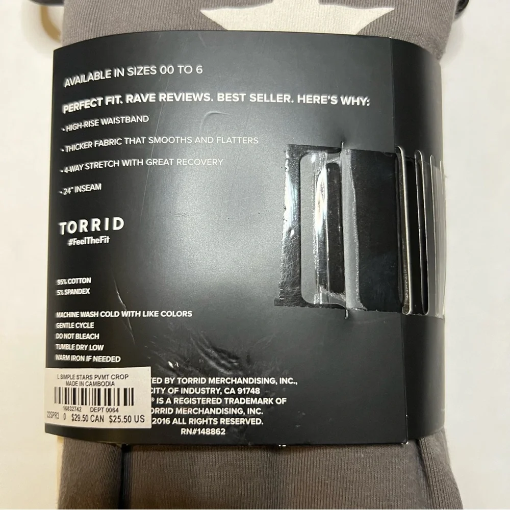 TORRID GRAY WITH WHITE ✨STARS✨CROPPED LEGGINGS size 0 NWT - Picture 5 of 5